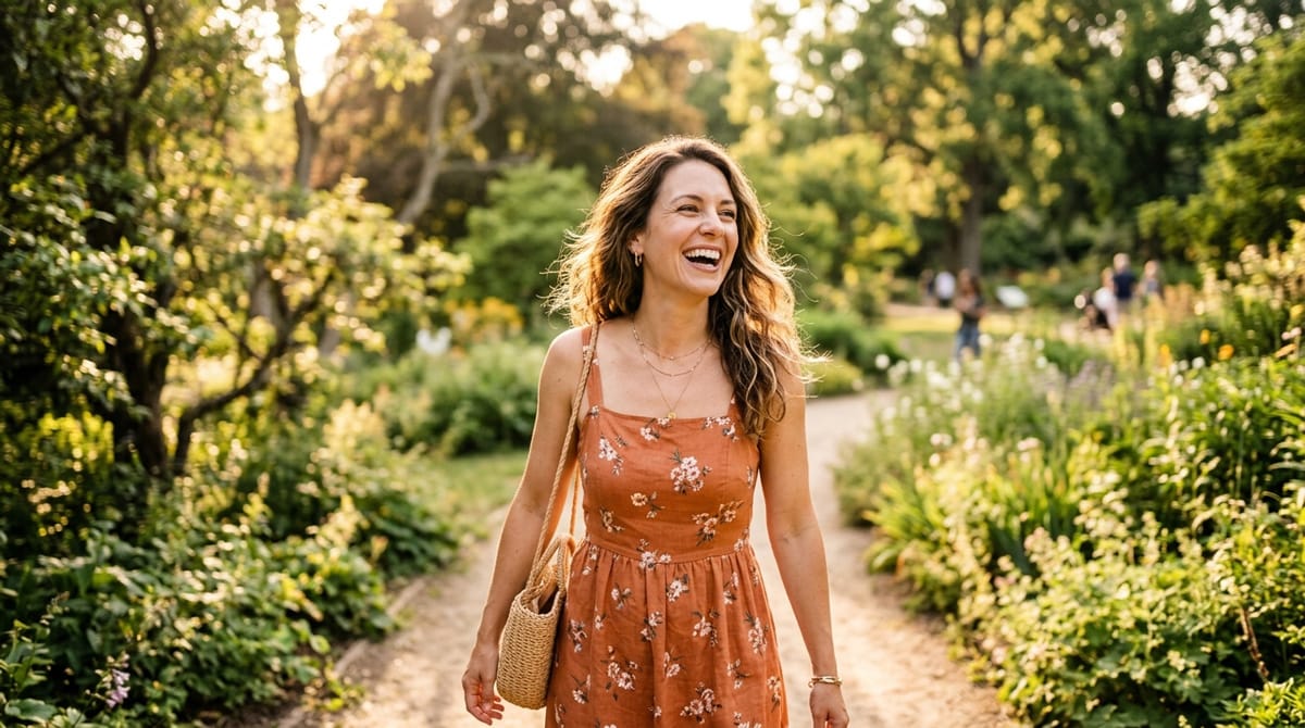 woman smiling confidently with beautiful teeth lifestyle photo