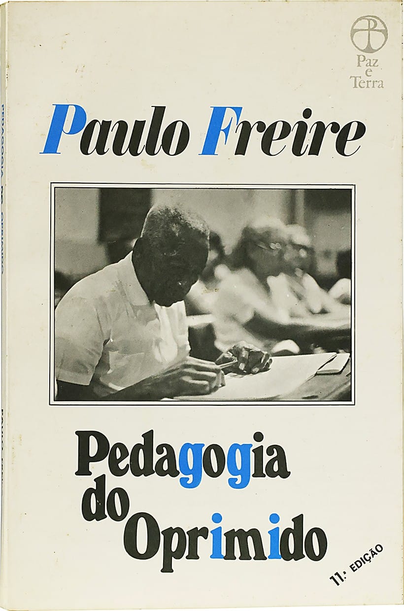 Boekomslag van de Braziliaanse editie Pedagogia do Oprimido van Paulo Freire, uitgeverij Paz e Terra.