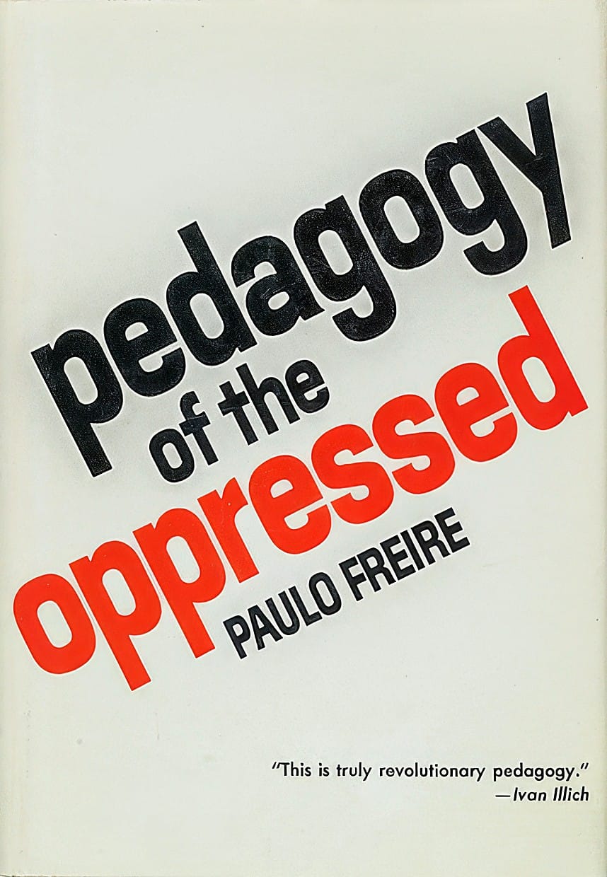 Boekomslag van de Engelse eerste druk van Pedagogy of the Oppressed van Paulo Freire, Herder & Herder, 1970.