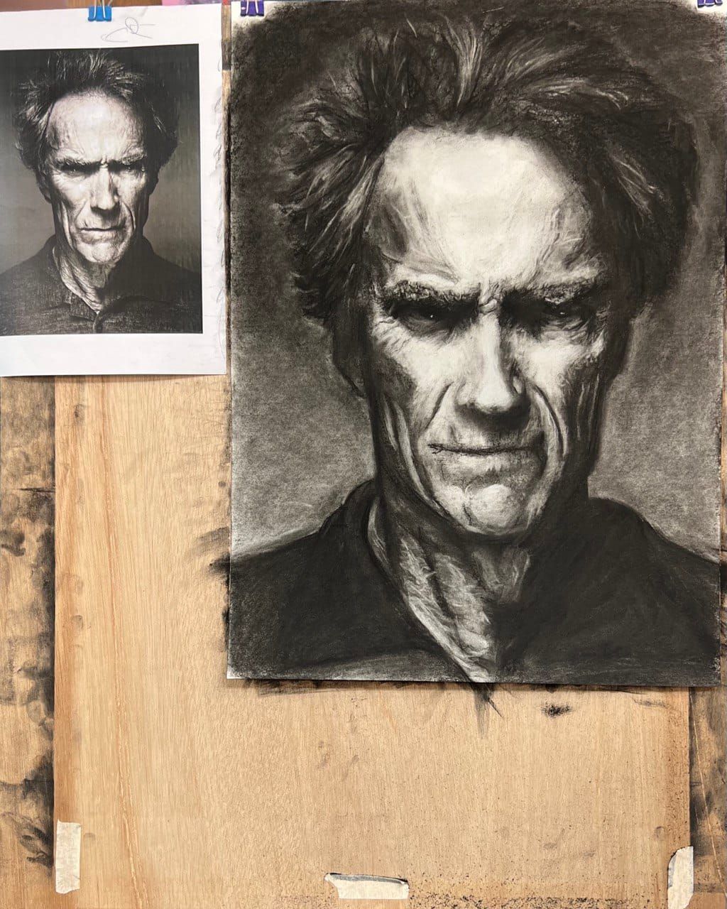 클린트 이스트우드_목탄&콩테