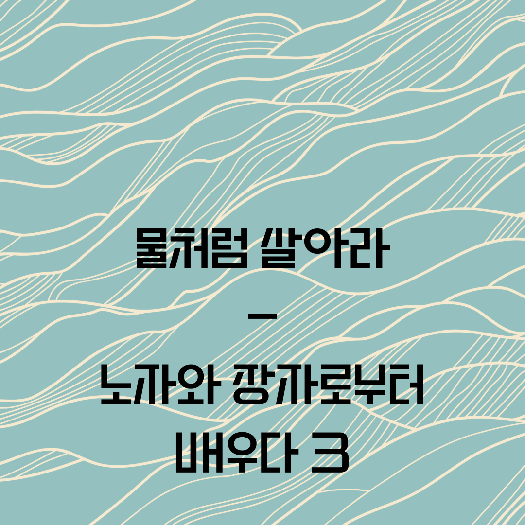 물처럼 살아라 - 노자와 장자에게 배우다 3