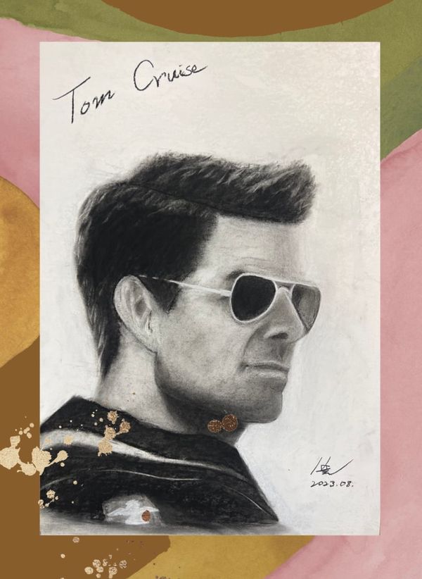 톰 크루즈_목탄&콩테