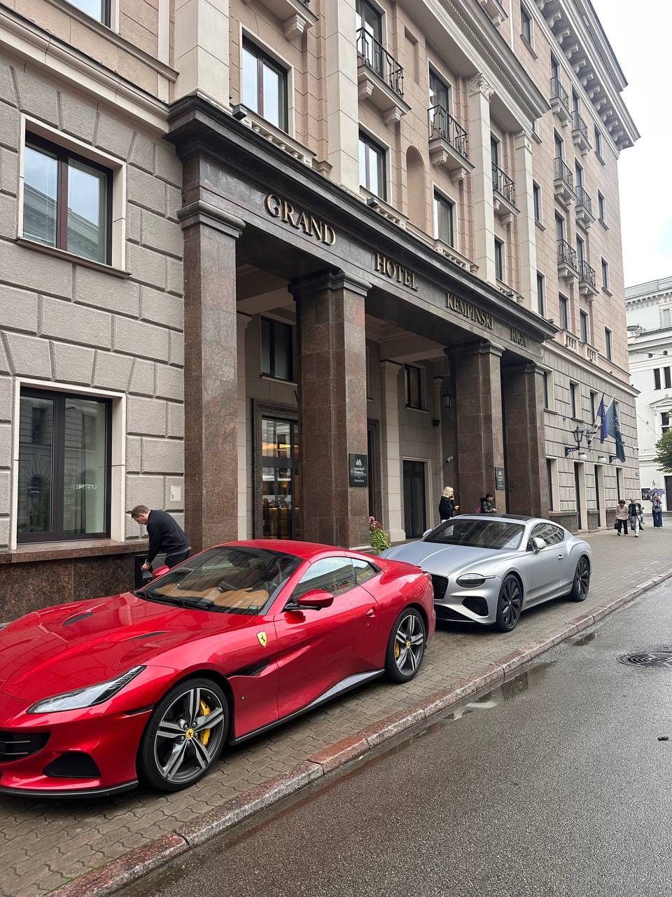 Portofino M parked outside Grand Hotel Kempinski Riga