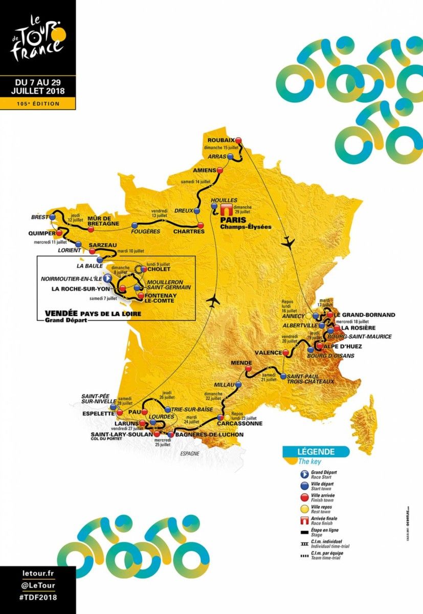 Parcours Tour de France 2018 HomeExchange