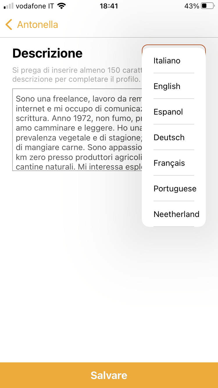 Il campo Descrizione (traduzione) - Come migliorare il tuo profilo personale su HomeExchange