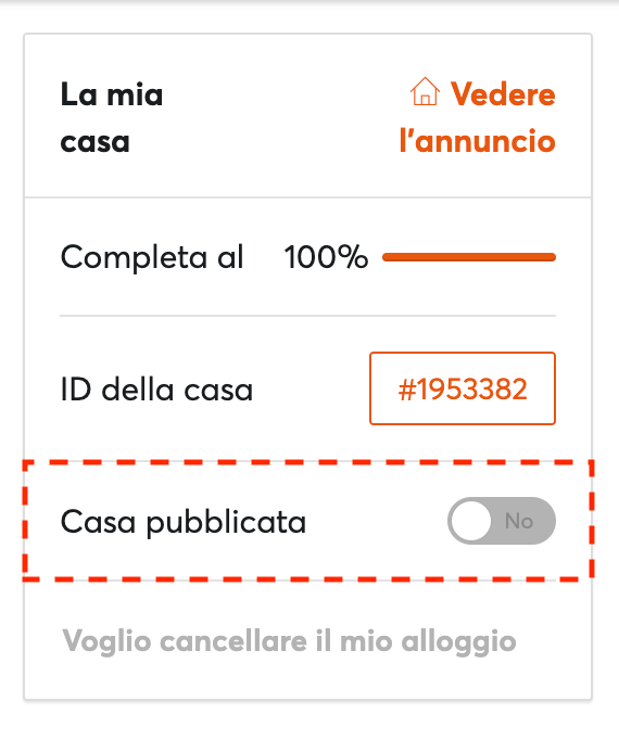 Campo Casa pubblicata (No) - Come migliorare il tuo profilo personale su HomeExchange