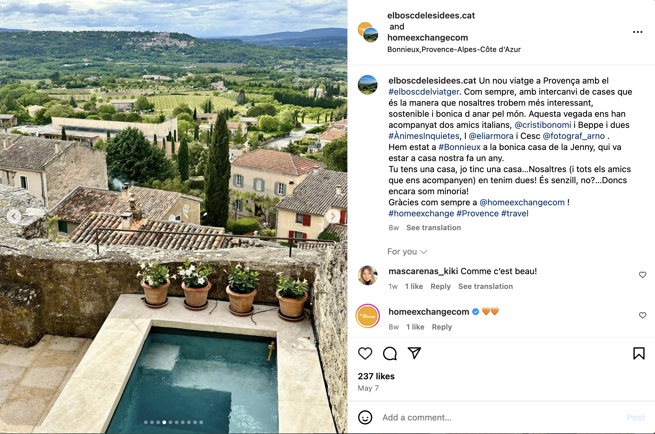 Sfida Instagram di HomeExchange