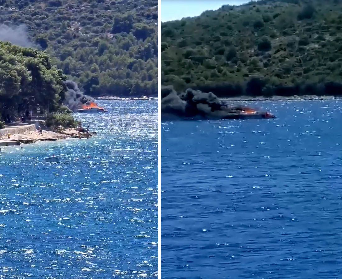 VIDEO Izgorio gliser ispred Rogoznice: "Ljudi skočili u more, a brodu nije bilo spasa!"