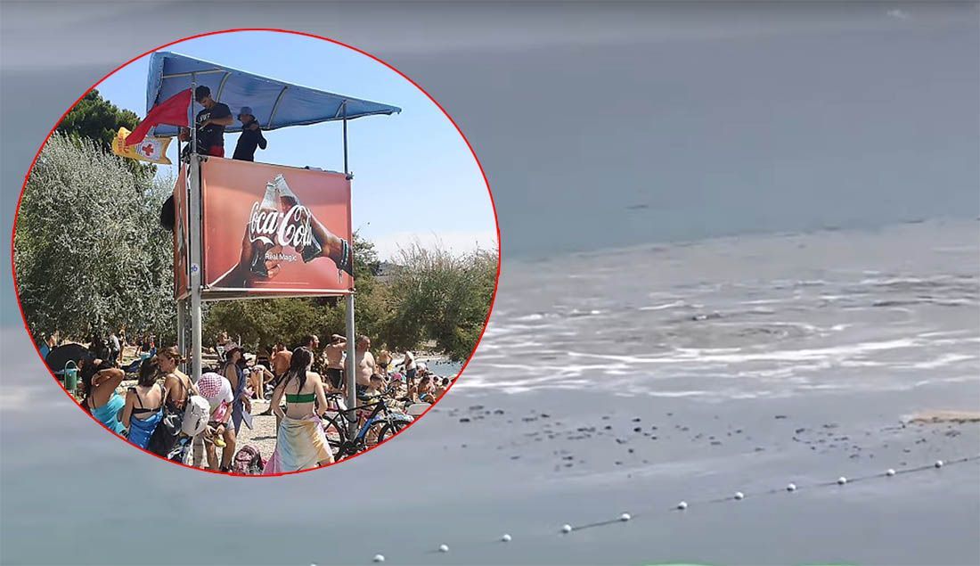 CRVENA ZASTAVA Zadarska plaža puna, iako je na njoj zabranjeno kupanje