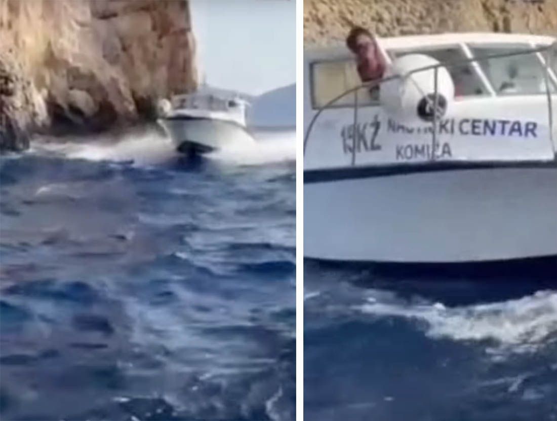 VIDEO Živčani zaposlenik se ispred Modre špilje gliserom zaletio na goste i urlao: "Kretenu jedan, biži kući!"