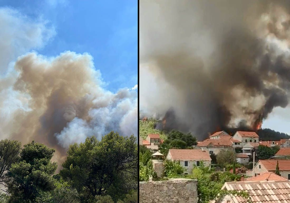 VELIKI POŽAR NA HVARU Vatra guta gustu borovu šumu u blizini kuća!
