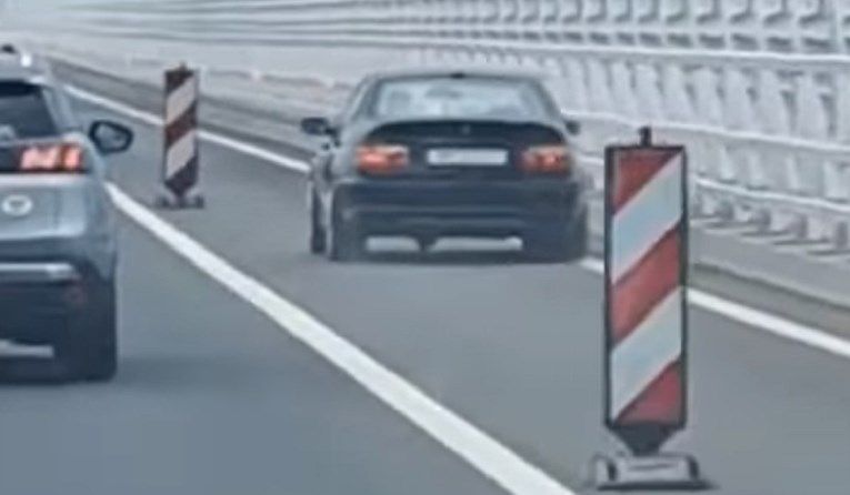 VIDEO Opasan i bahat: Pretjecao kolonu na Pelješkom mostu