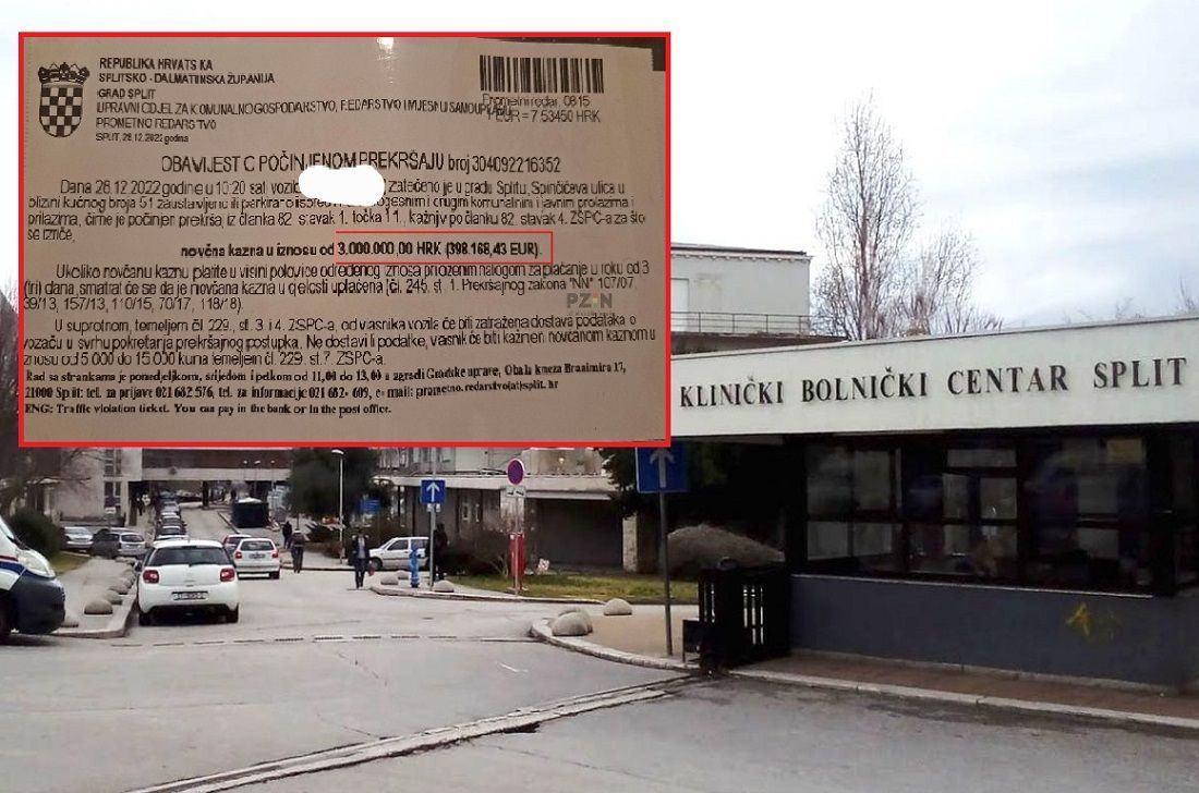 Parkirao pored splitske bolnice pa dobio kaznu od 3 milijuna kuna!?