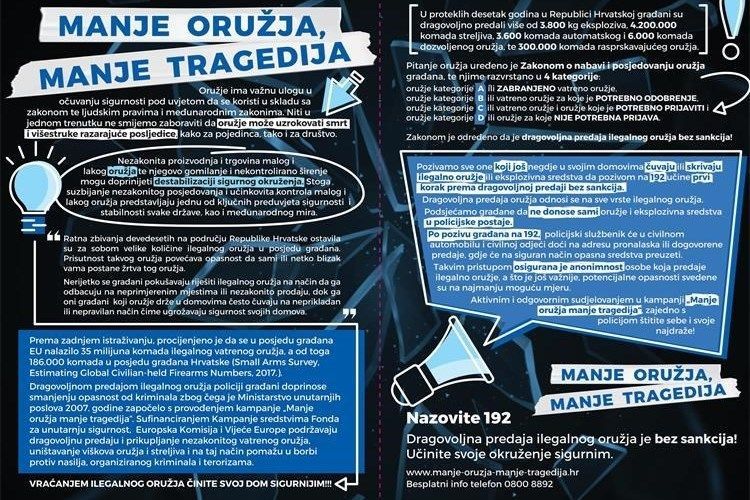 Građani Rijeke, Bakra i Delnica dragovoljno policiji predali pištolj, dvije zračne puške,  sedam detonatorskih kapisli...