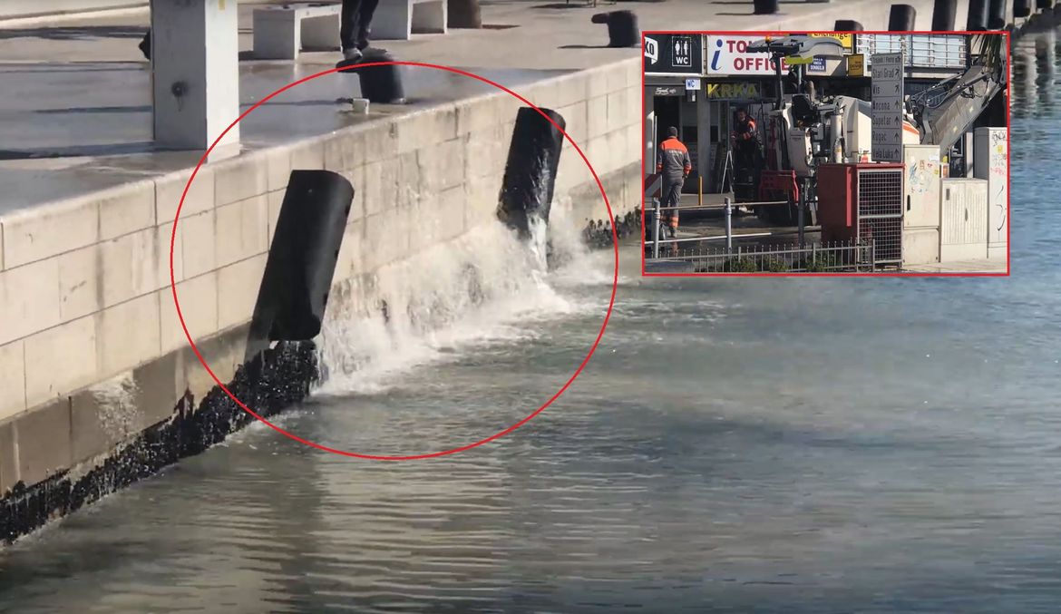 VIDEO: SLAPOVI U SPLITSKOJ LUCI Radnici oštetili cijev i poplavili novu šetnicu