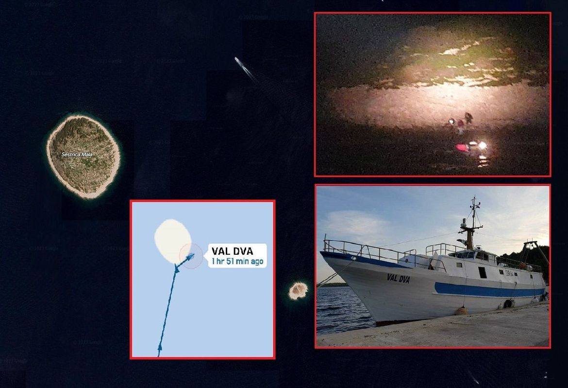 FOTO/VIDEO Ribarski brod udario u otočić, pa potonuo kod Zlarina, posada spašena i hitno prebačena u bolnicu