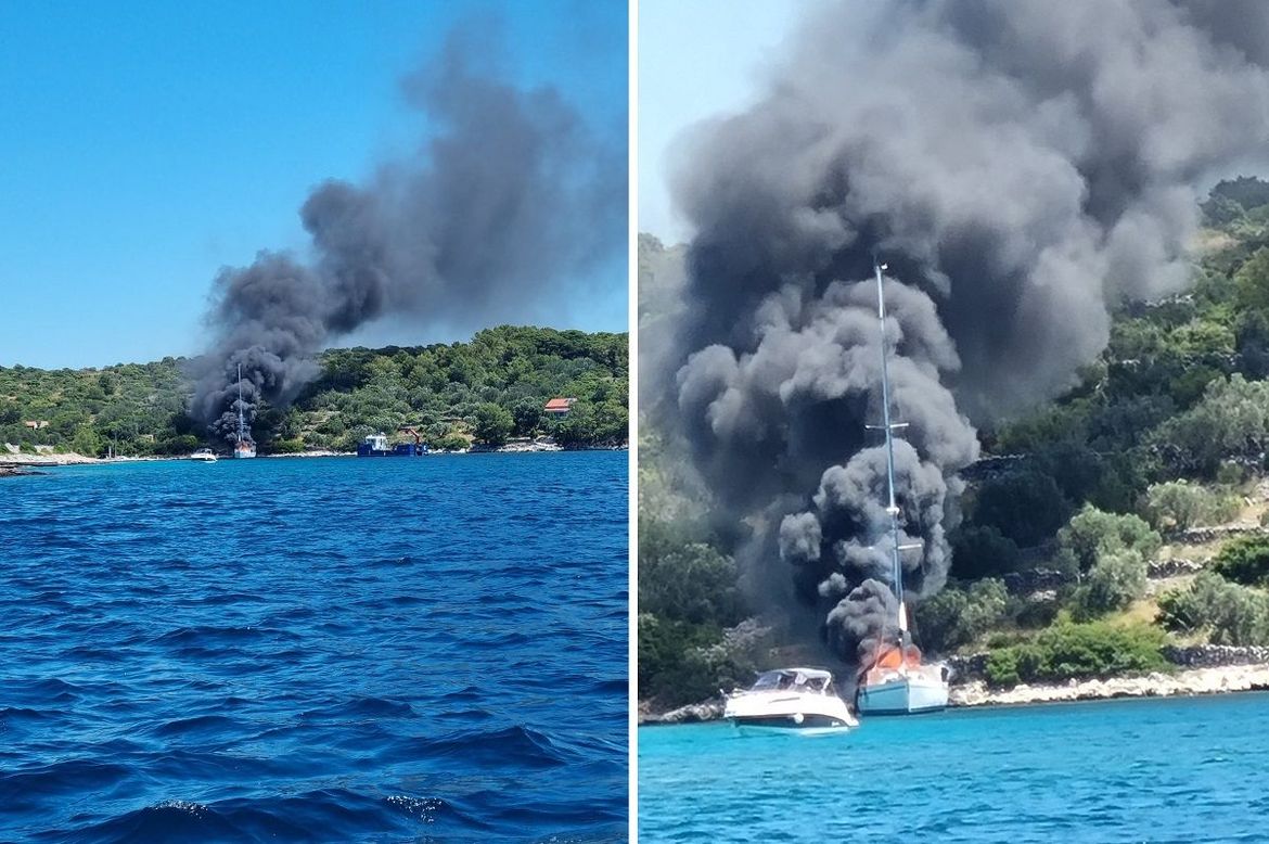 FOTO Gori jedrilica kod Pašmana