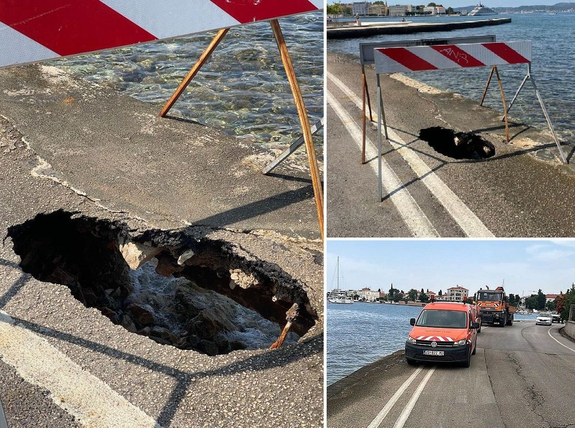 RUPA NA CESTI UZ MORE Grad Zadar već 10 dana u potrazi za dvije daske i jednim kubikom betona