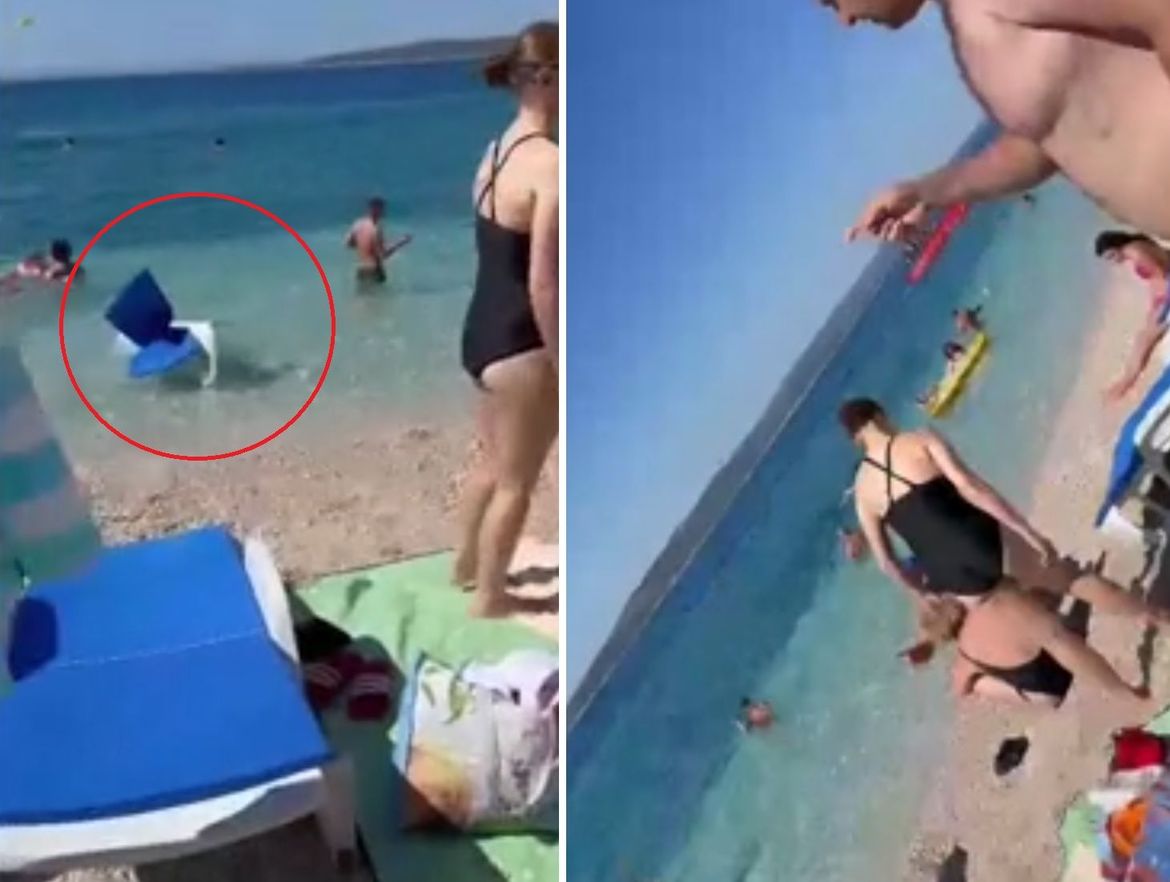 Turist u Baškoj vodi bacio ležaljku u more i upozorio koncesionara: "Nemoj mi to stavljati na moje stvari!"