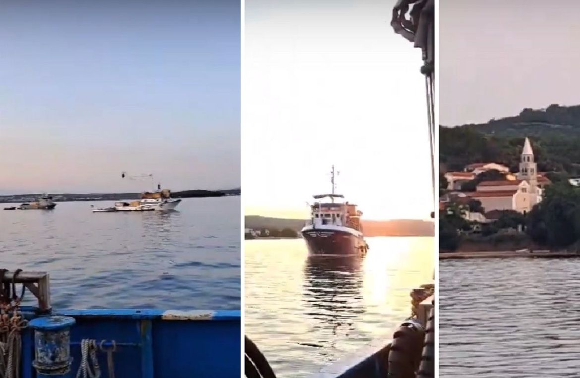 VIDEO Ribarski brodovi sirenama u Tkonu ispratili poginulog kolegu