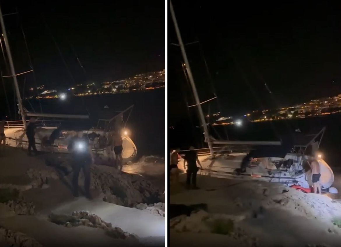 VIDEO Olujna bura nasukala usidrenu jedrilicu u Makarskoj