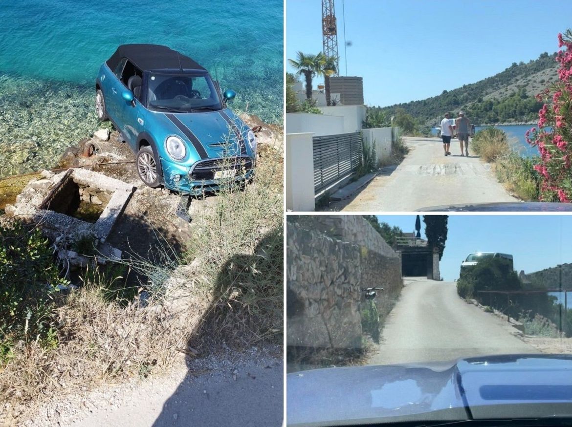 FOTO/VIDEO Cesta uska, kuće se grade do ruba: "Ljudi na plažama u Vinišću u strahu kad će im vozilo sletjeti na glavu!"