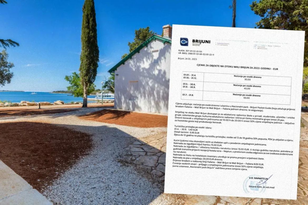 Nacionalni park Brijuni napokon objavio mogućnost noćenja na otoku Mali Brijun