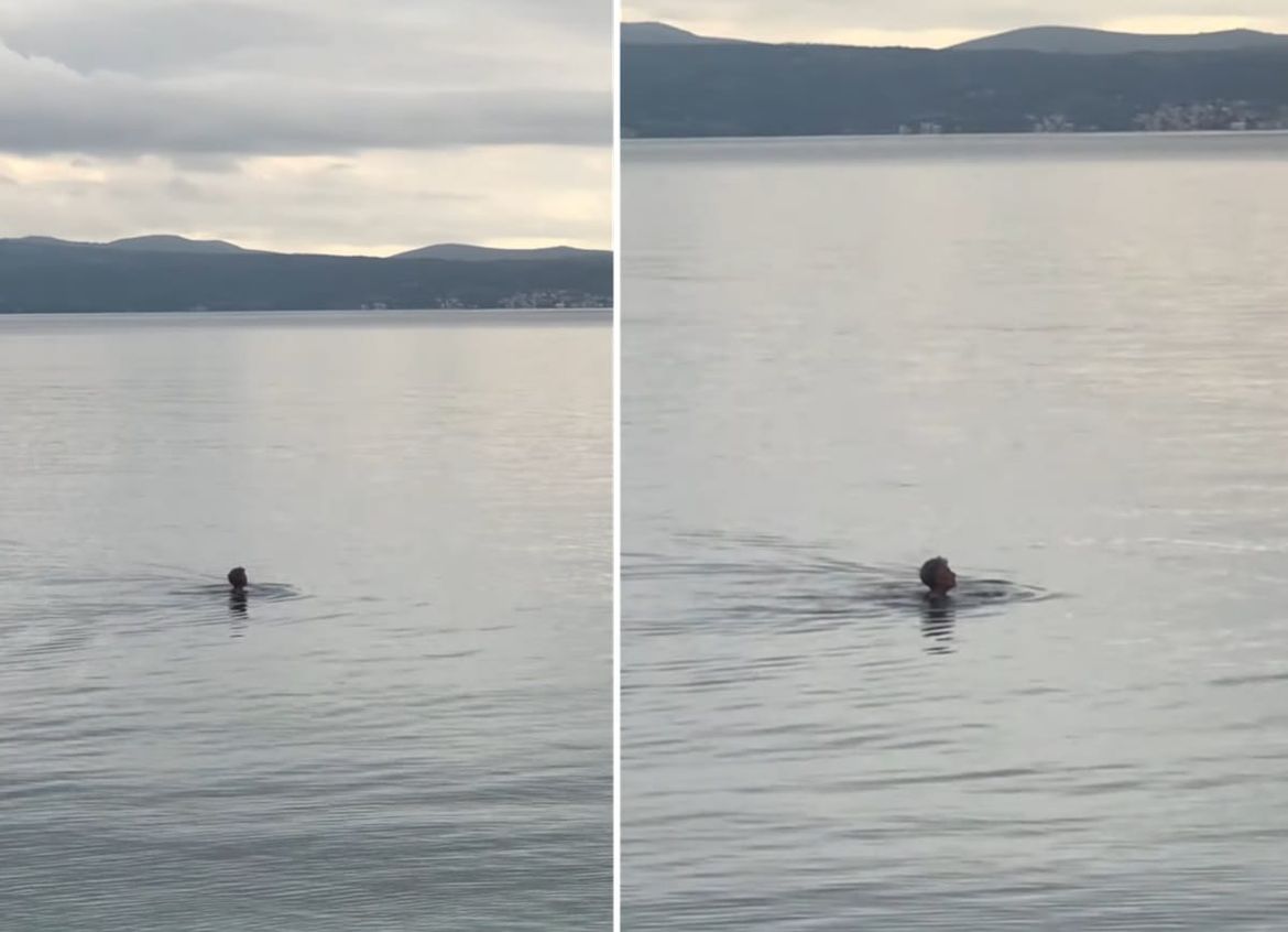 VIDEO: KUPANJE U STUDENOM Žena sa splitskog Žnjana ne boji se studeni