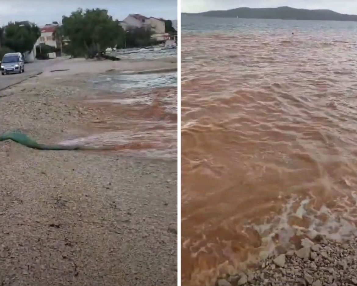 U more ispred šibenske Brodarice građevinari ispumpavaju zemljastu tvar