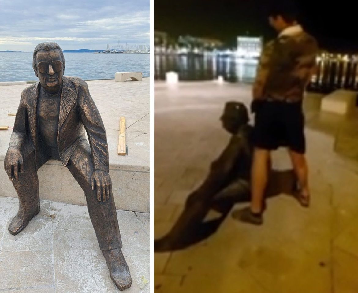 Uhićen 27-godišnji divljak koji je urinirao po Smojinom spomeniku u Splitu