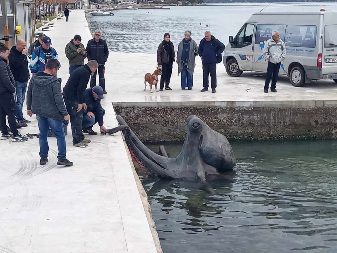 Na rivi u Tisnom 'izronila' divovska hobotnica!