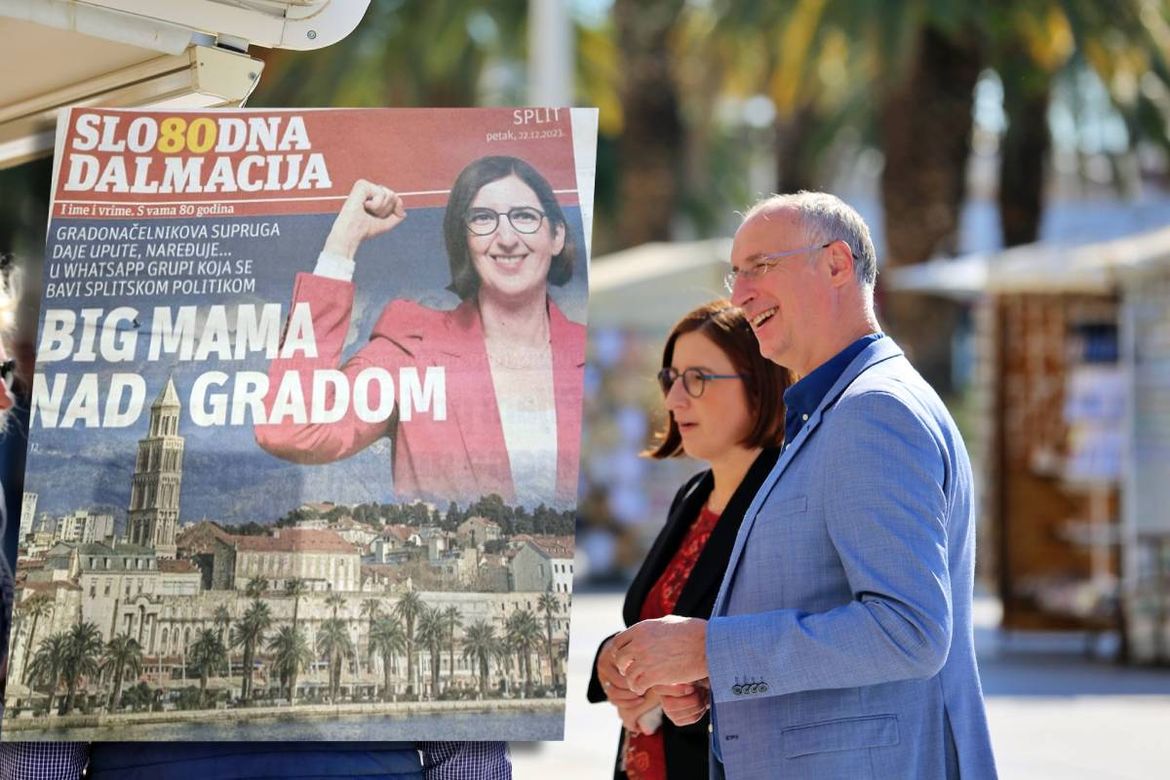 Nakon što ih je splitski gradonačelnik prozvao za medijski reket, Slobodna Dalmaciju na naslovnicu stavila njegovu ženu