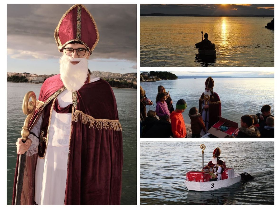 FOTO Sveti Nikola doplovio i obradovao djecu u Podstrani