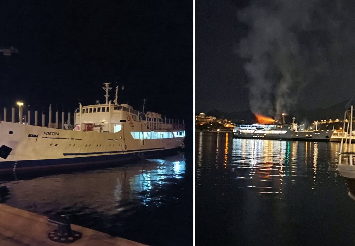 GORI DIMNJAK NA POSTIRI! Novi požar na Jadrolinijinom brodu