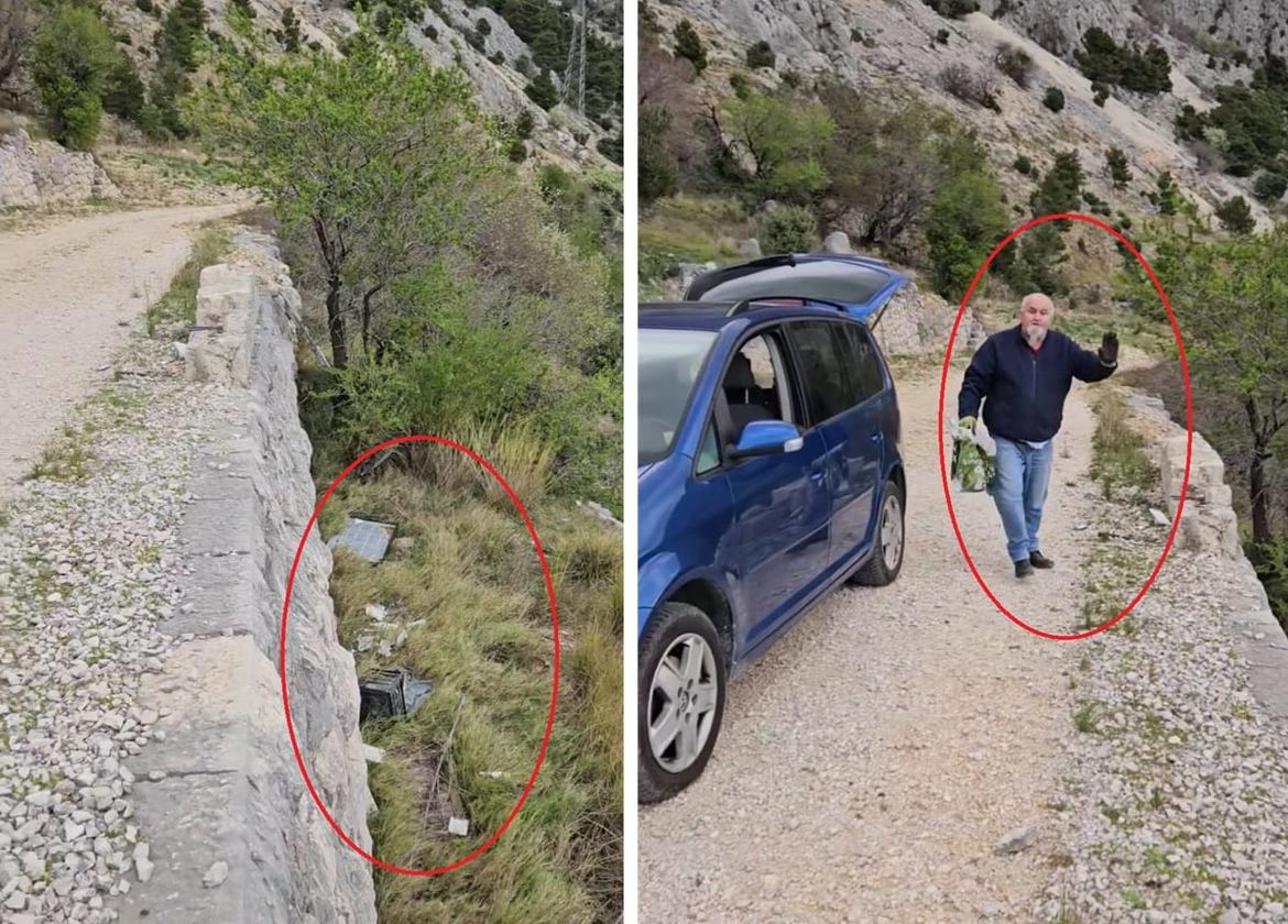 UHVAĆEN NA DJELU Muškarac pod Biokovom izbacivao opasan otpad iz automobila u prirodu!