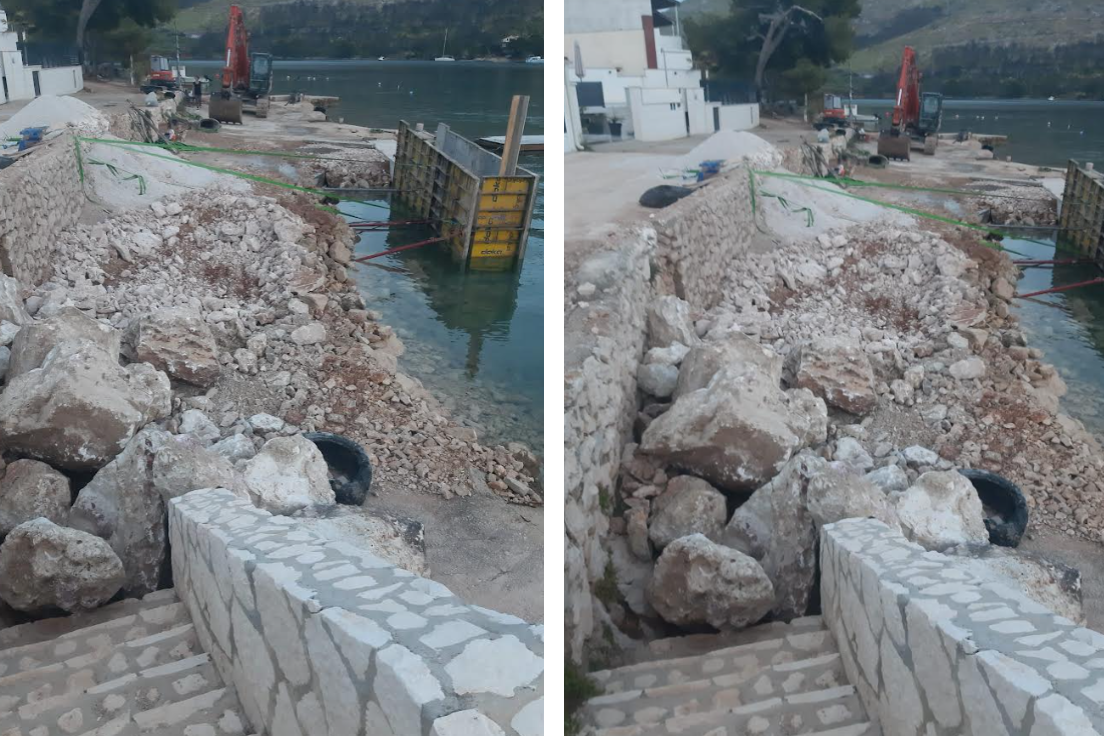 DEVASTACIJA ILI NE? Cesta u Grebaštici širi se prema moru. Građanin: "Pogoduje se privatnim interesima!" Grad Šibenik:"To nije istina!"