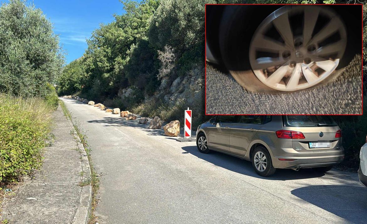 Na cesti uz popularni hotel kod Dubrovnika osvanule barikade, pa upozorenja kupačima, naposljetku im izbušene gume! Lokalni šerif nam priznao: "Ja sam postavio barikade!"
