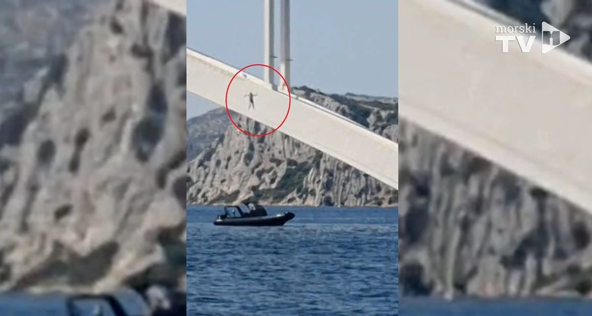 UZNEMIRUJUĆA SNIMKA Muškarac se popeo, pa bacio s luka šibenskog mosta!