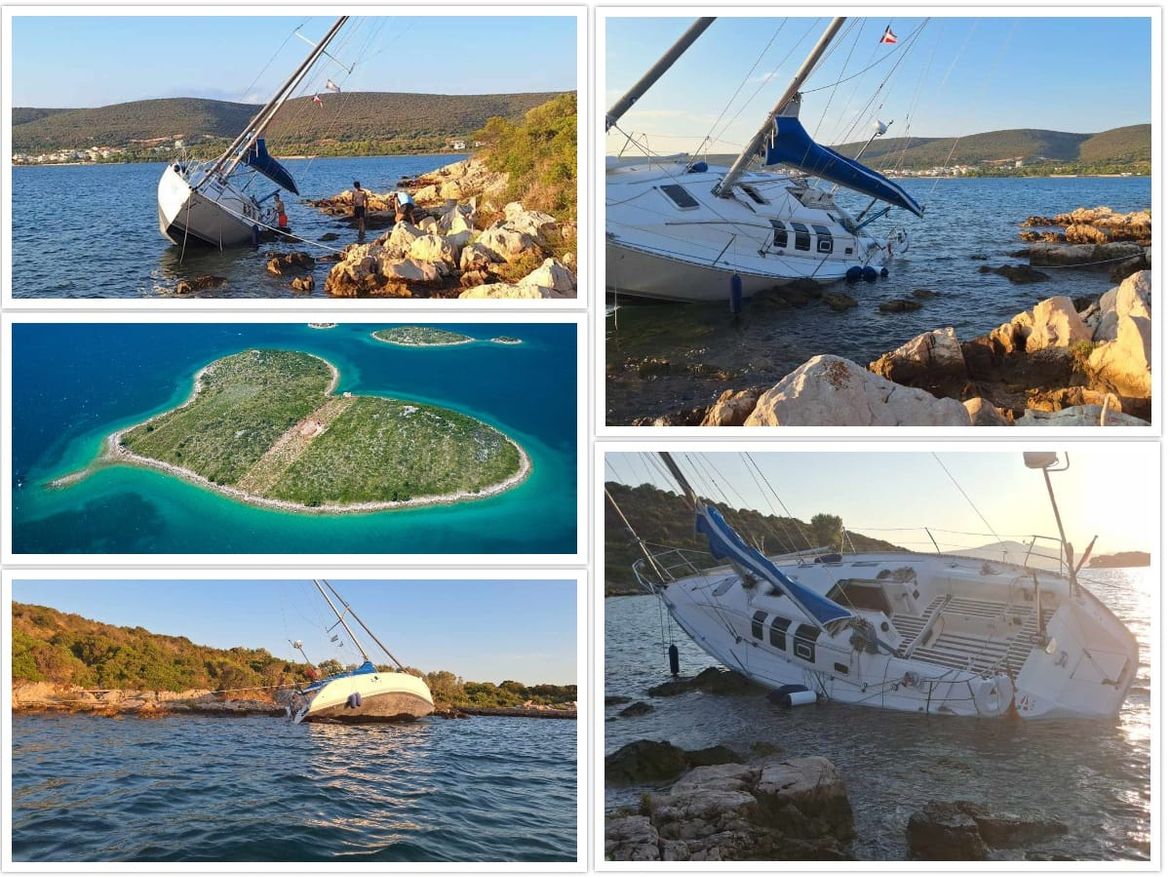 Ovo su fotografije jedrilice nasukane na "otok-srce": Usred noći oglasio se poziv "MAYDAY"...