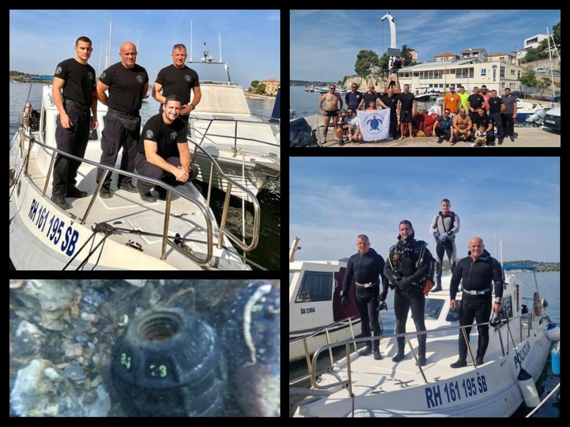 EKO AKCIJA Šibenski policajci čistili podmorje - izvlačili čak i solarne panele!