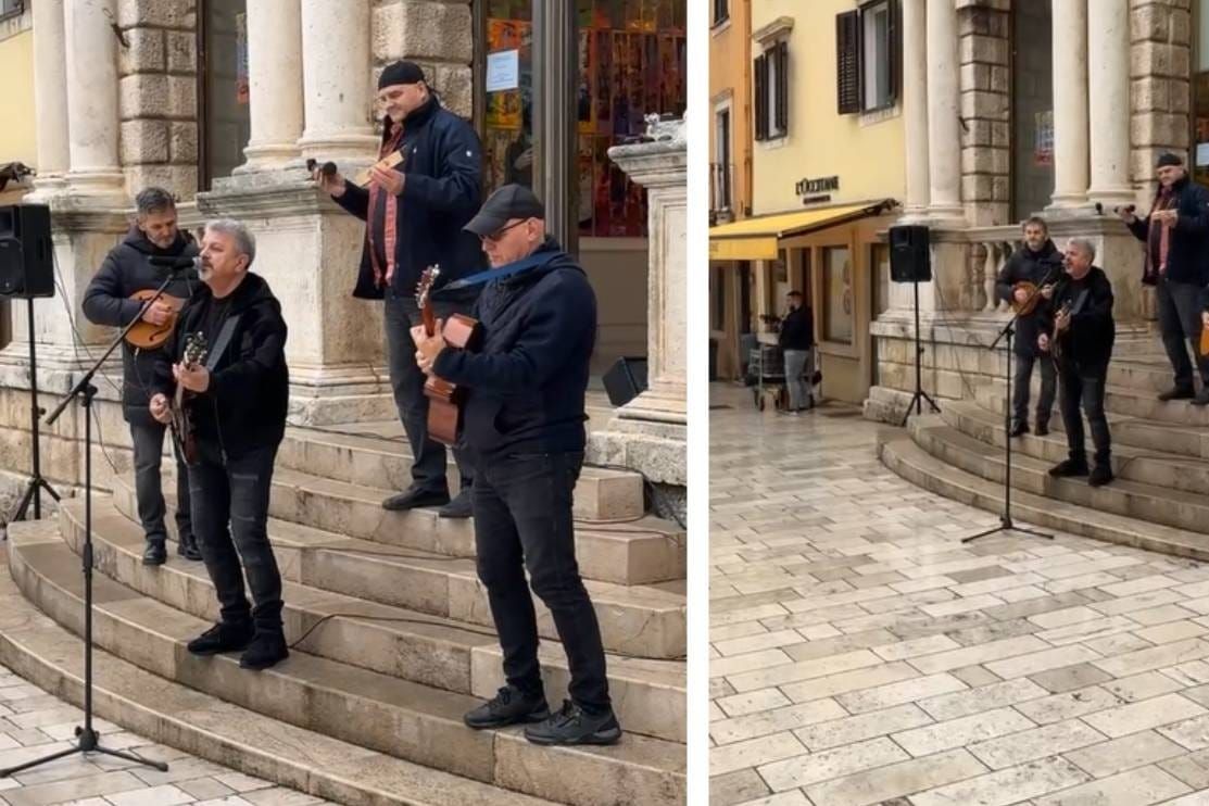 Grupa Dalmatino iznenadila Zadrane mini koncertom na glavnom gradskom trgu