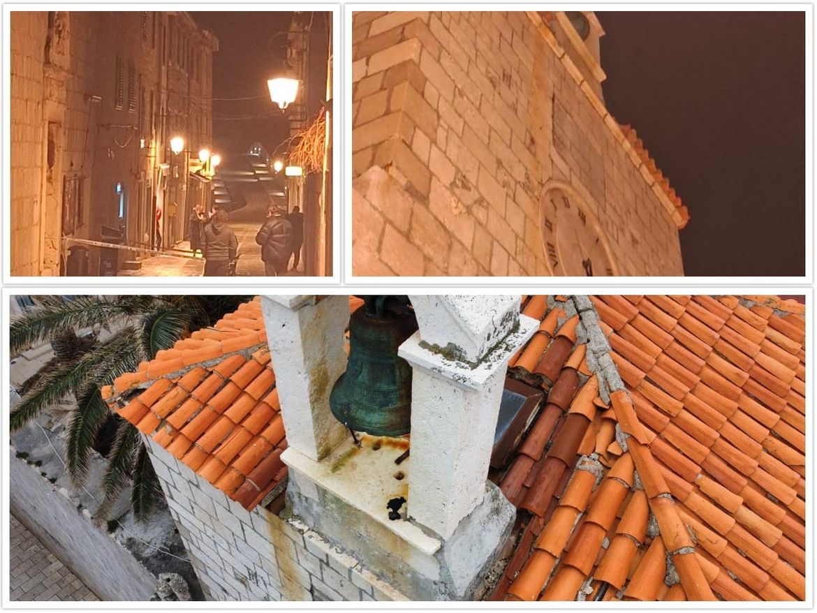 IPAK IMA POSLJEDICA Na Pagu potres oštetio zvonik na crkvi
