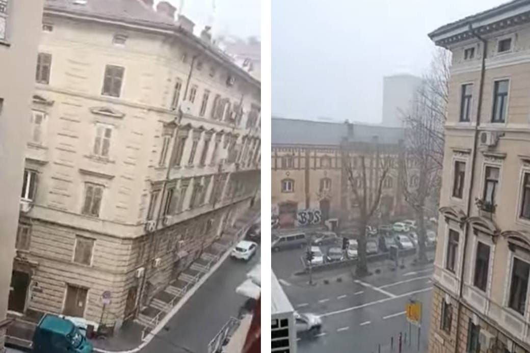 OPĆI POTOP Jaka kiša i tuča srušila se na grad, dijelovi Rijeke blokirani!