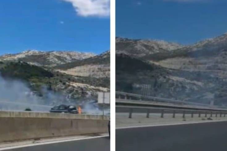 Zbog požara na vozilu prekinut promet na brzoj cesti Split - Solin