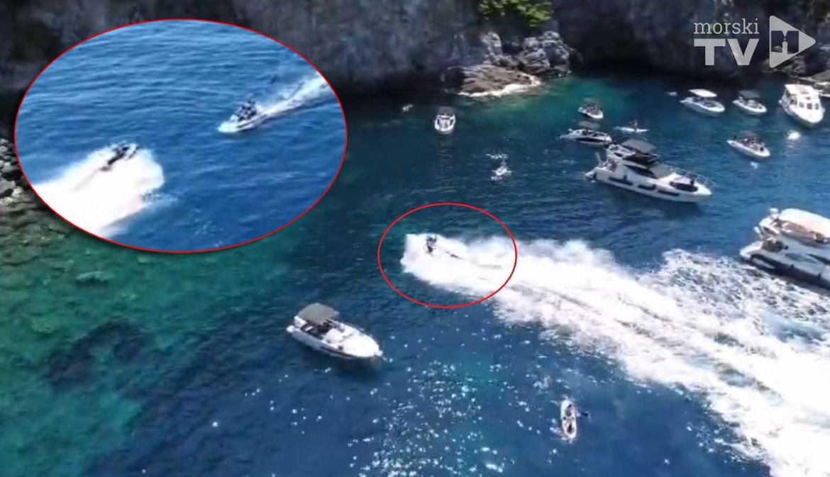 VIDEO Policija traži luđaka koji se kod Koločepa jet skijem zaletio među nautičare i kupače: "Mislimo da ima ozlijeđenih!"