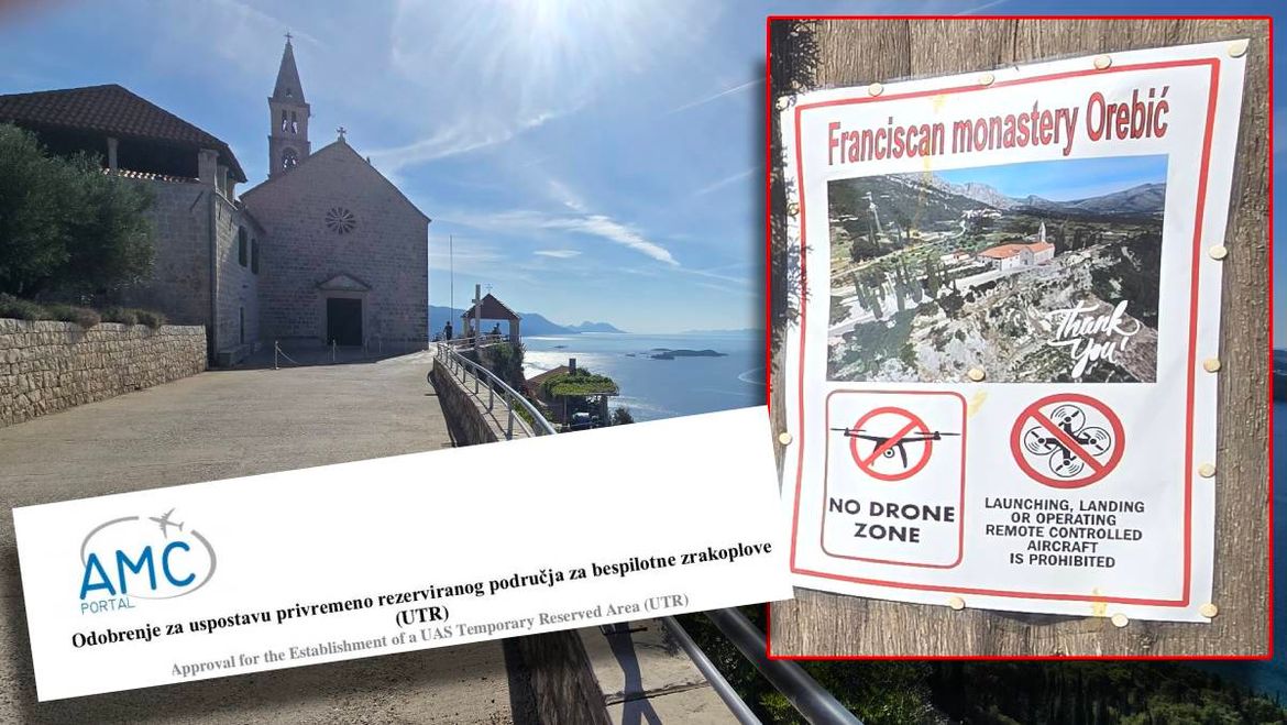 Franjevci protuzakonito brane letenje dronom i tjeraju novinare s javnog puta kod samostana na Pelješcu: "To je za naše goste i privatno - Ako vi dođete, doći će onda stotinu Čeha i Poljaka..."