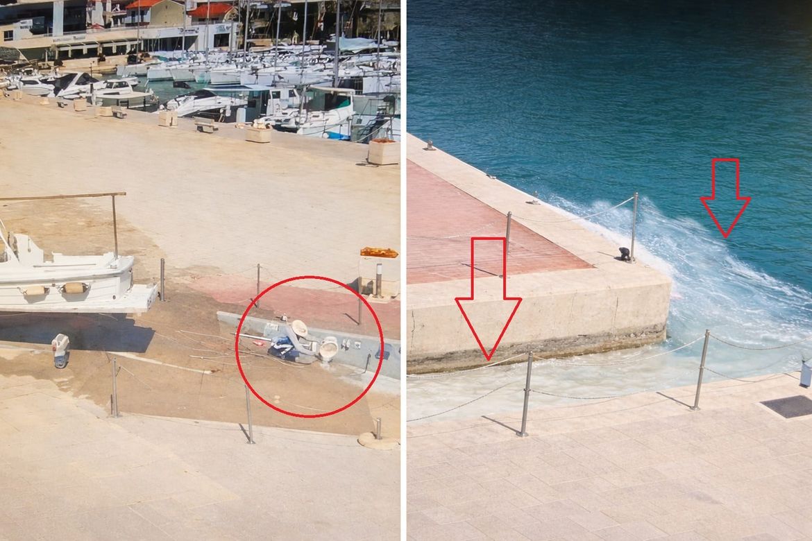 VIDEO Višak boje jednostavno izlio po rivi u Baškoj Vodi, sve završilo u moru