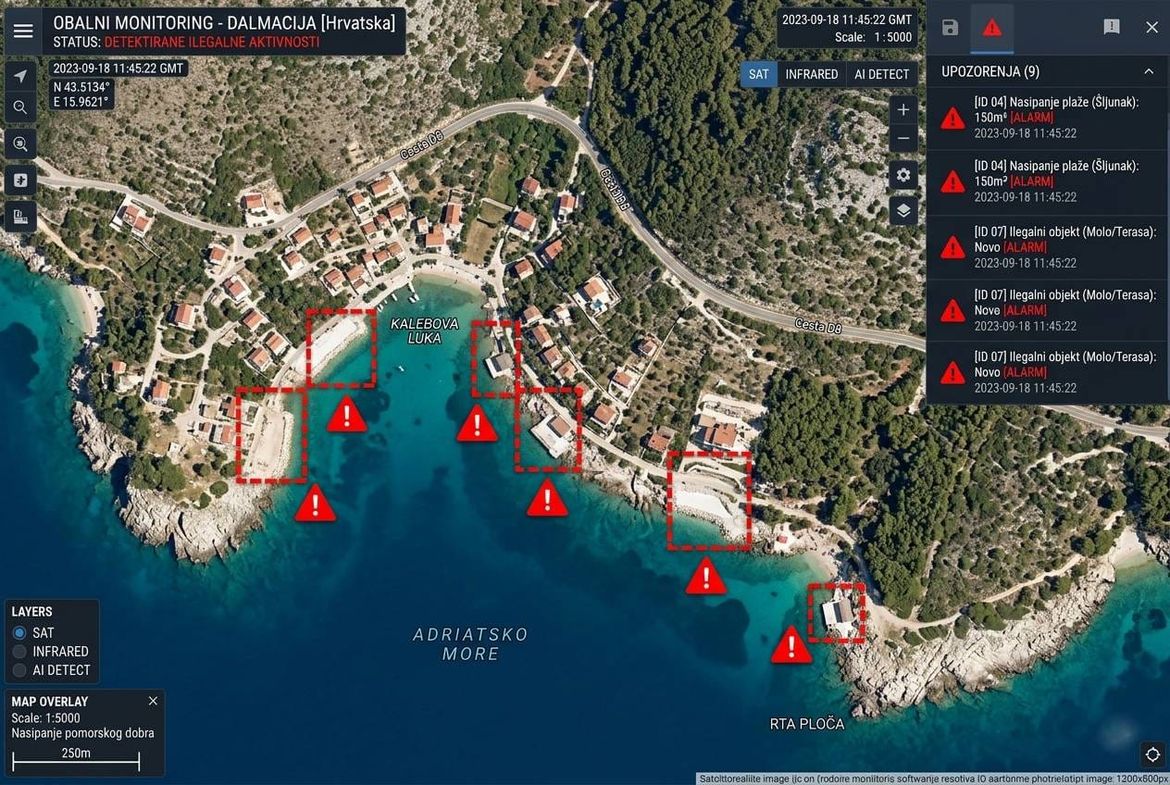 Splitsko-dalmatinska županija među prvima u Europi: Sateliti će otkrivati ilegalnu gradnju i devastaciju obale!