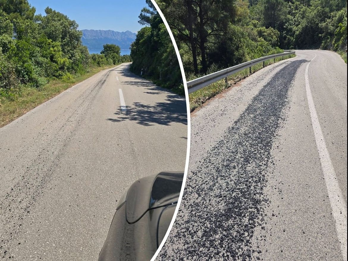 KRENULO ASFALTIRANJE HVARA, ALI NA KRAJNJE BIZARAN NAČIN: Iz kamiona ispala golema količina asfalta, cesta pretvorena u opasnu zonu!
