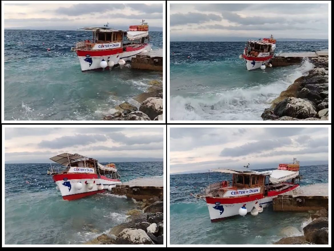 Vjetar nemilosrdan prema brodu u Splitu: "Ajme razbit će ga"